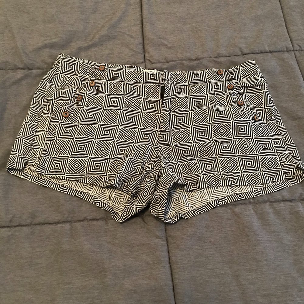 Black and White High Waist Shorts